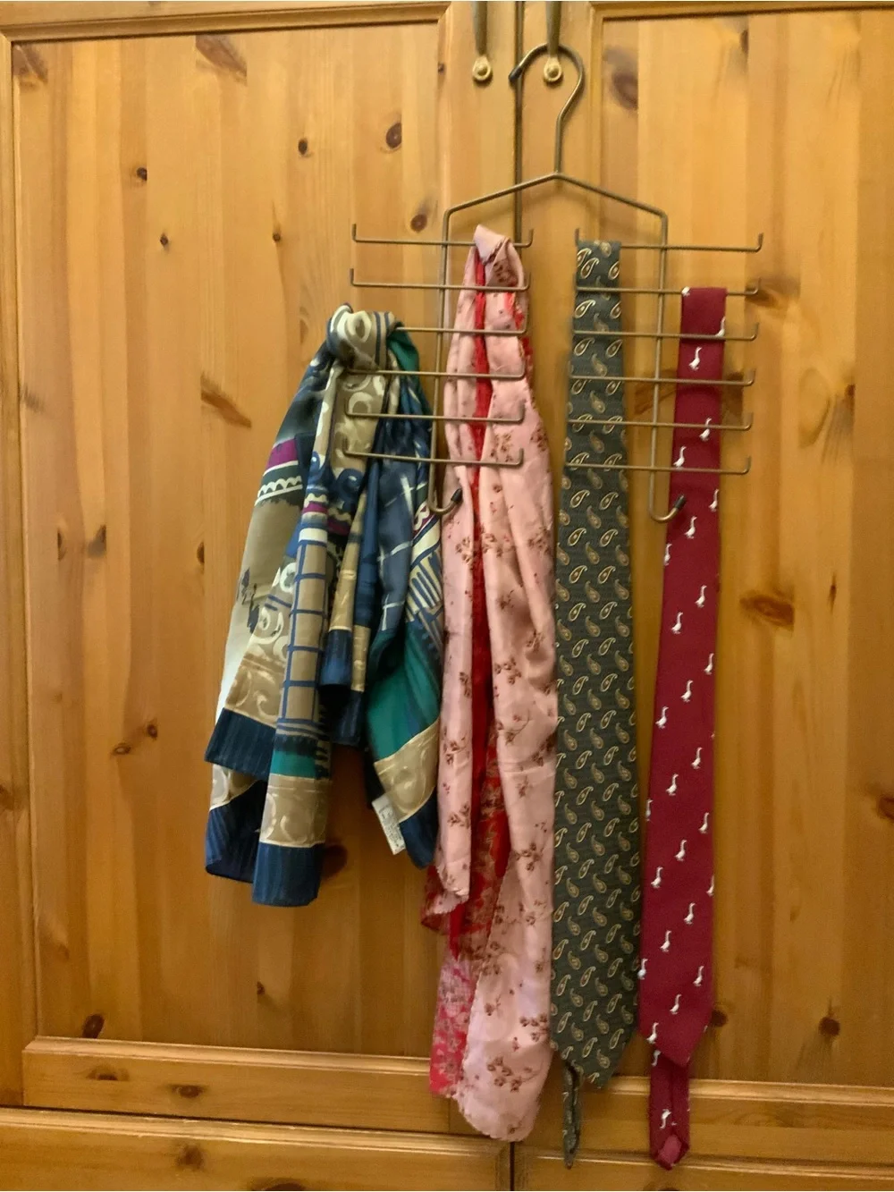 Closet Organizer Rack for Ties, Belts, Scarves - Bronze